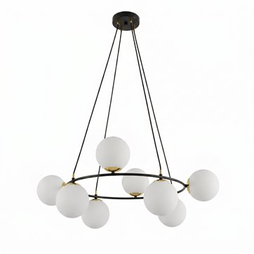 Lampa wisząca AZURA 8 BL OPAL wyjątkowa, nowoczesna, klosze