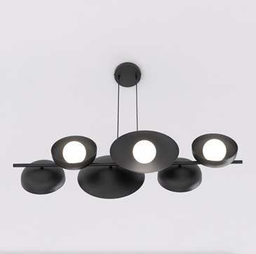 Lampa wisząca VOLUM 6 BLACK loft, czarna, metal