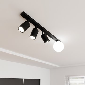 Lampa sufitowa BASTER 4 BLACK nowoczesna, minimalistyczna