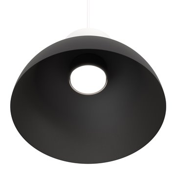 Lampa wisząca LUNARO 1S BL BLACK/WHITE loft, czarna, metal