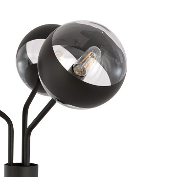 Lampa podłogowa NOVA LP3 BL/STRIPE klosze czarna/transparent