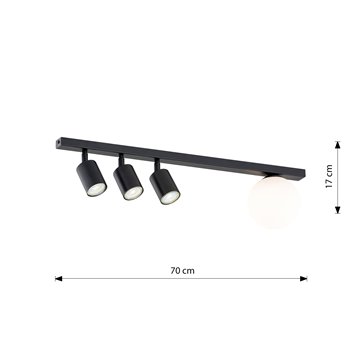 Lampa sufitowa BASTER 4 BLACK nowoczesna, minimalistyczna