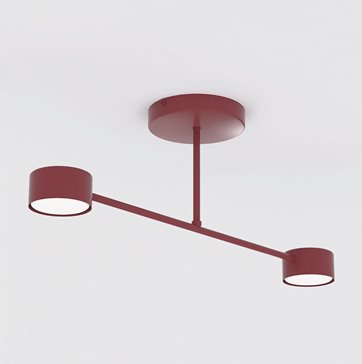 Lampa sufitowa HALO 2 BURGUNDY minimalistyczna, metal