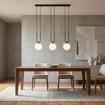 Lampa wisząca GLAM 3 BL/OPAL glamour czarna/biała/złota