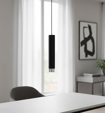 Lampa wisząca KIBO 1 BL/CHROME nowoczesna tuby biały chrom