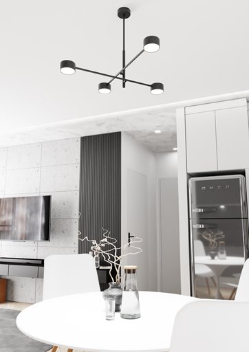 Lampa sufitowa NATSU 4 BL BLACK plafon, czarna, metal, loft