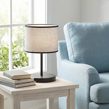 Lampka nocna ECO LN1 GRAY abażur, szara, klasyczna