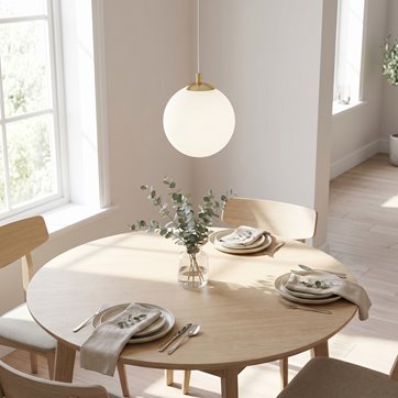 Lampa wisząca ROYAL 1 WH glamour klosz kula złota/biała