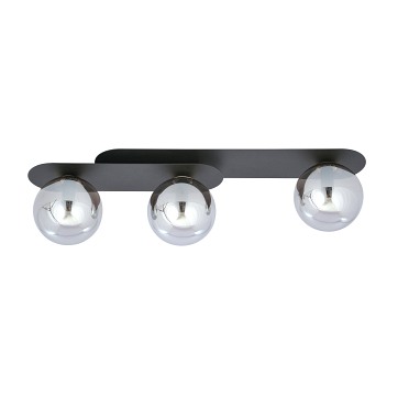 Lampa sufitowa PLAZA 3 BL/GRAFIT plafon klosze czarna/grafit