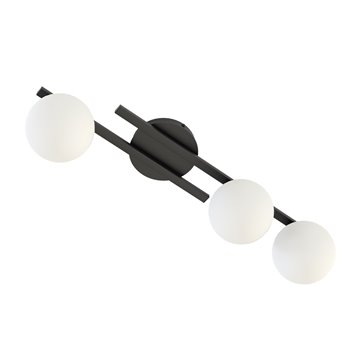 Lampa sufitowa KAIRO 3 BL OPAL plafon, klosz, czarna, biała