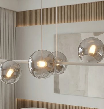 Lampa wisząca MAGNUS 8 GRAY GRAFIT nowoczesna, klosz, szara