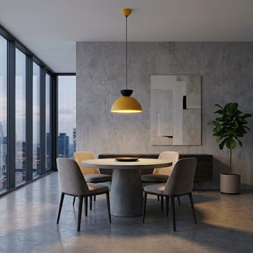 Lampa wisząca LUNARO 1S BL ORANGE loft, pomarańczowa, metal