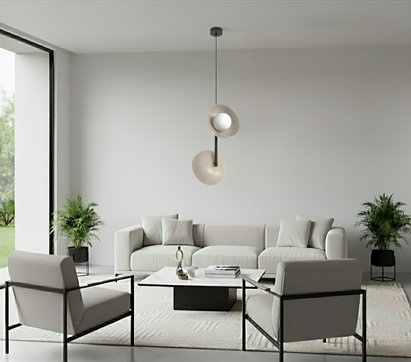 Lampa sufitowa VANILA 2 BL MOKKA loft, beżowa, metal