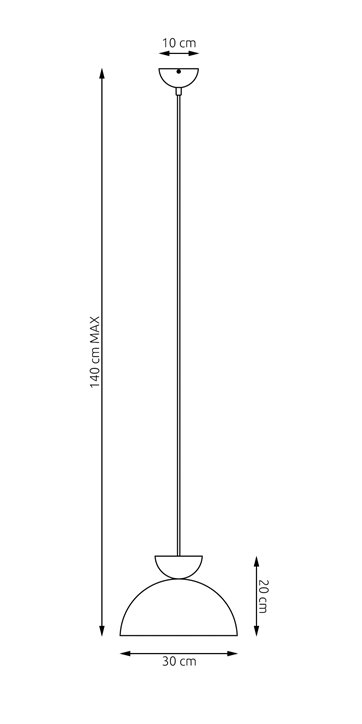 Lampa wisząca LUNARO 1S BL BLACK/WHITE loft, czarna, metal