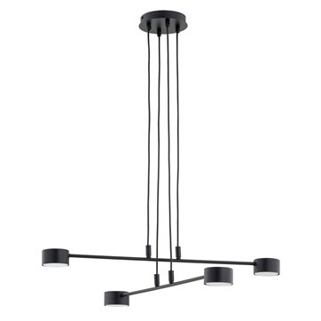 Lampa wisząca MODUS 4 BLACK czarna, minimalistyczna, metal