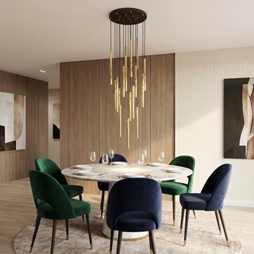 Lampa wisząca SELTER 17 PREMIUM GOLD glamour sople złota