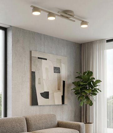 Lampa sufitowa FRAGMENT 3 MOKKA loft, beżowa, metal