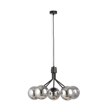 Lampa wisząca NOVA 5 BL/GRAFIT kule klosze czarna/grafit