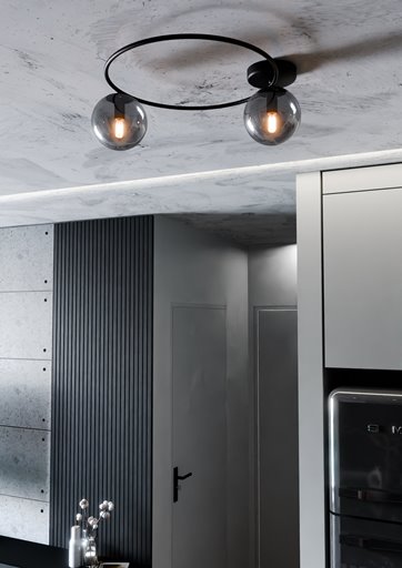 Lampa sufitowa SOPRA 2 BL GRAFIT plafon klosze czarna/grafit