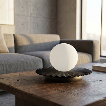 Lampka nocna UMBRA LN1 BLACK metal, czarna, nowoczesna, fala