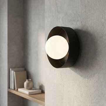 Kinkiet LULU K1 BLACK nowoczesny, czarny, metal