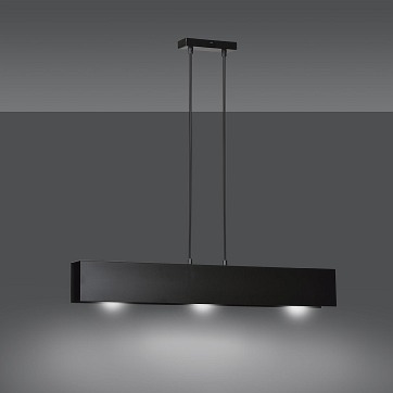 Lampa wisząca GENTOR 3 BLACK minimalistyczna, loft, czarna