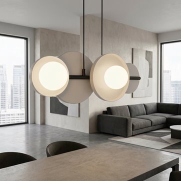 Lampa wisząca MODEL 4 BL GRAY loft, szara, metal