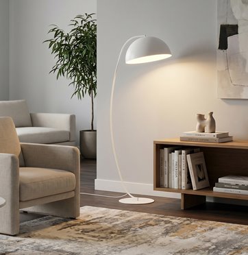 Lampa podłogowa ARCOS LP1 WH WHITE loft, biała, metal
