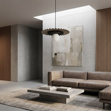 Lampa wisząca UMBRA 1 MOKKA BLACK nowoczesna beżowa metal