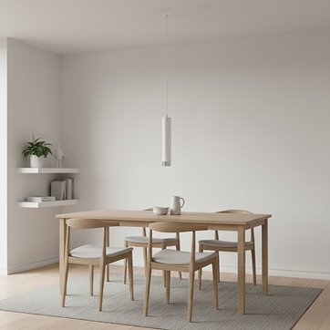 Lampa wisząca KIBO 1 WH/CHROME nowoczesna tuby biały chrom