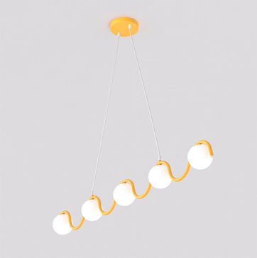 Lampa wisząca SINUS 5 ORANGE OPAL nowoczesna, pomarańczowa