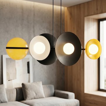 Lampa wisząca VOLUM 6 BL MIX loft, czarna, metal