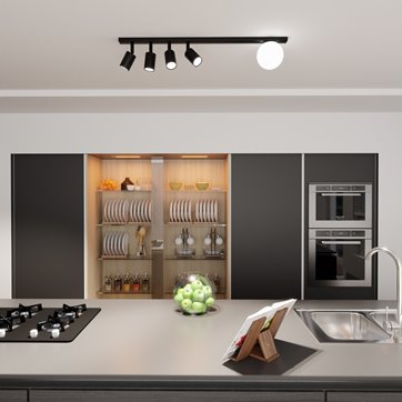 Lampa sufitowa BASTER 5 BLACK nowoczesna, minimalistyczna