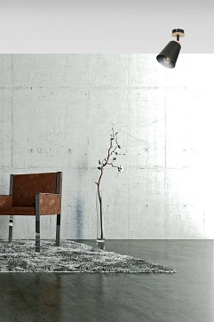 Lampa sufitowa ATLAS 1 BLACK skandynawska, drewno, czarna
