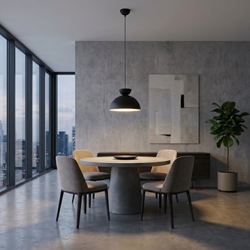 Lampa wisząca LUNARO 1S BL BLACK loft, czarna, metal