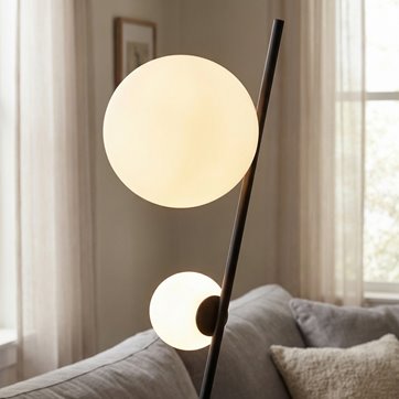 Lampa podłogowa TATU LP2 BL BLACK nowoczesna, czarna, metal