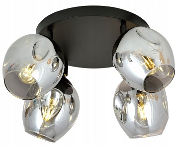Lampa sufitowa FLOW 4 GRAFIT loft klosz czarna grafit