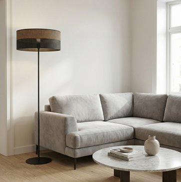 Lampa podłogowa KARBON LP1 BL BROWN brązowa, abażur