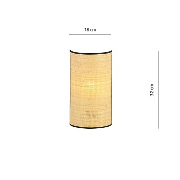 Kinkiet ASTON K1 oryginalny, boho, abażur, rattan