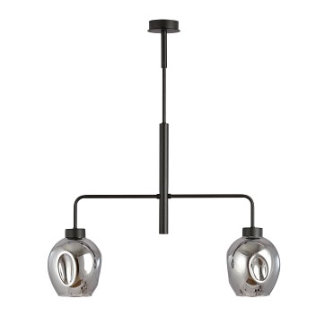 Żyrandol LUKKA 2 BLACK/GRAFIT minimalistyczny, czarny, klosz