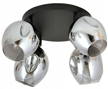 Lampa sufitowa FLOW 4 GRAFIT loft klosz czarna grafit