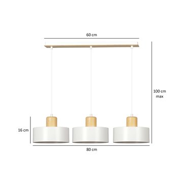 Lampa wisząca TORIN 3 WHITE skandynawska, regulowana, biała