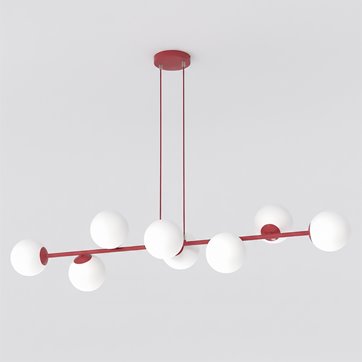 Lampa wisząca MAGNUS 8 BURGUNDY OPAL nowoczesna, klosz