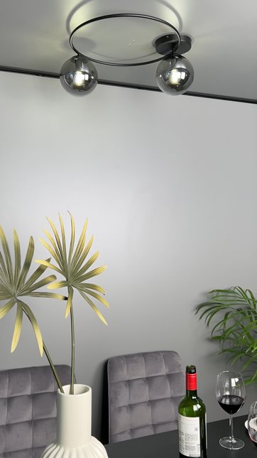 Lampa sufitowa SOPRA 2 BL GRAFIT plafon klosze czarna/grafit