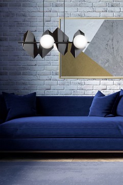 Lampa wisząca DRIFTON 4 BLACK nowoczesna klosz czarno/biała