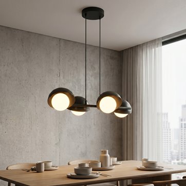 Lampa wisząca BOOM 4 BLACK nowoczesna, czarna, metal