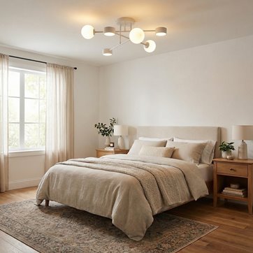 Lampa sufitowa HOLON 6 WHITE plafon, biała, metal