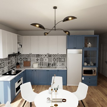 Lampa sufitowa LOTUS 4 BLACK/GOLD abażury czarna/złota