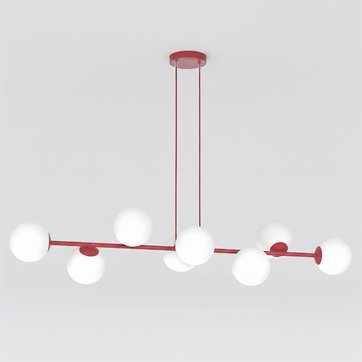 Lampa wisząca MAGNUS 8 BURGUNDY OPAL nowoczesna, klosz