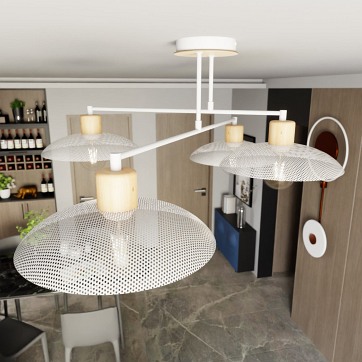 Lampa sufitowa KOBE 4 WHITE unikatowy, japandi, skandynawski